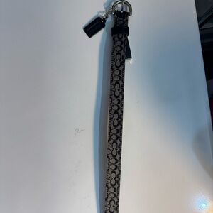 Coach Black and Grey Belt with Signature Design